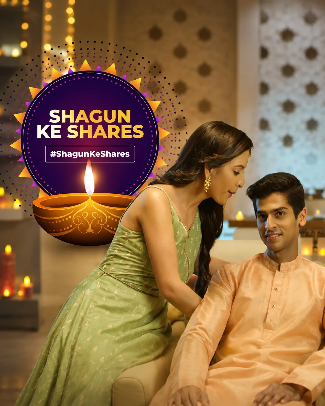 Diwali-themed digital ad film for Angel One, "Shagun Ke Shares"