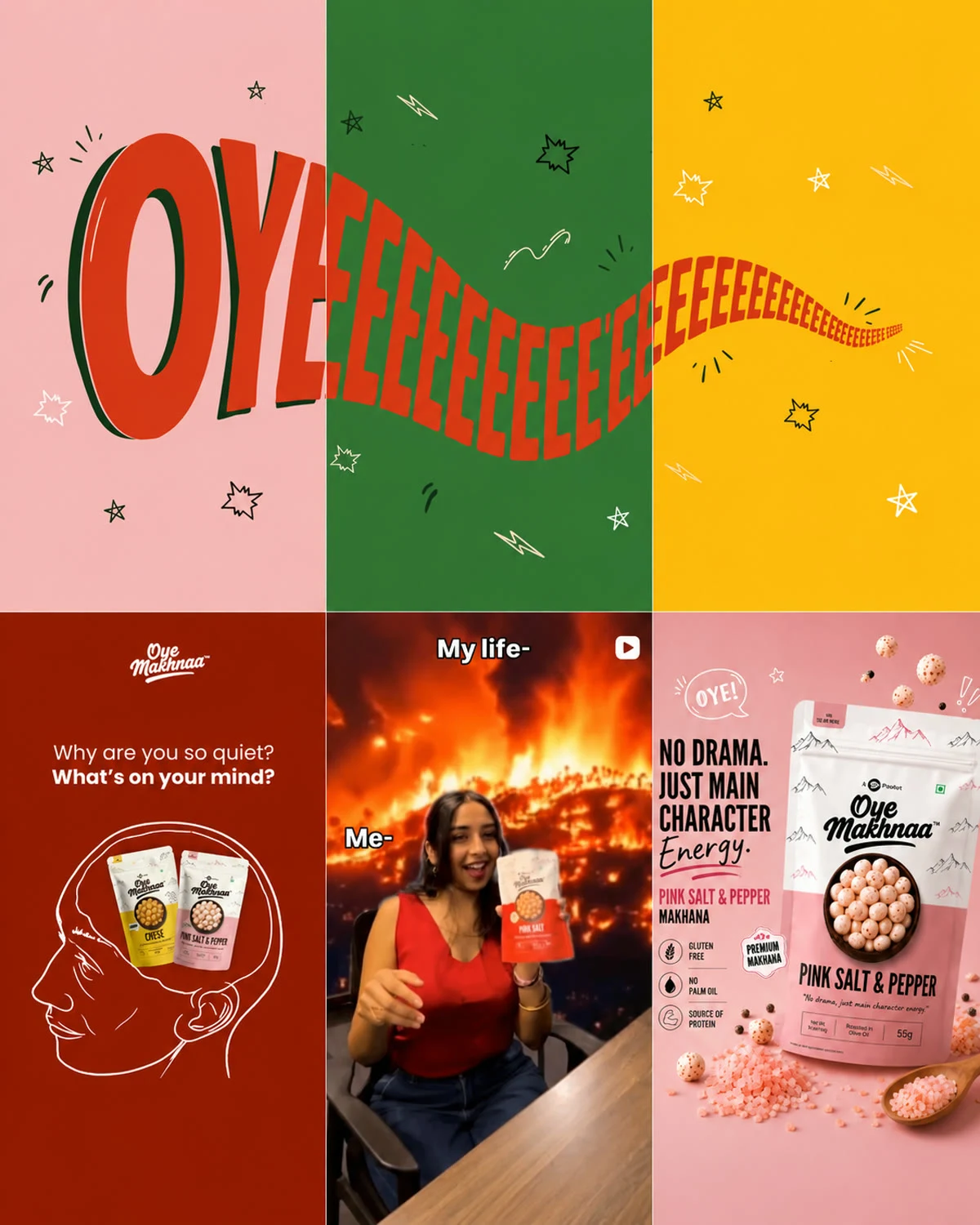Oye Makhnaa social media content grid